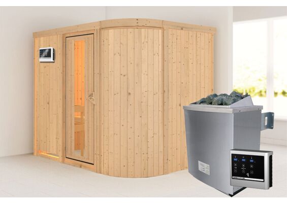 Karibu | Titania 4 Sauna | Energiesparende Deur | Kachel 9 kW Externe Bediening