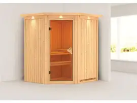 Karibu | Tonja Sauna met Dakkraag | Bronzeglas Deur