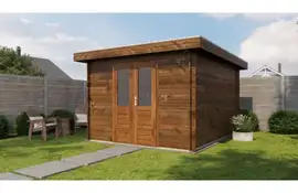Lugarde Select Blokhut Barneveld 300x400cm - Keteldruk Bruin