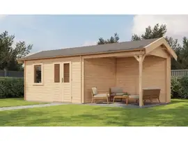 Lugarde Select | Tuinhuis Holten met Overkapping Rechts 400 + 300 x 300 | Onbehandeld