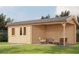 Lugarde Select | Tuinhuis Voorst met Overkapping Rechts 400 + 400 x 300 | Onbehandeld