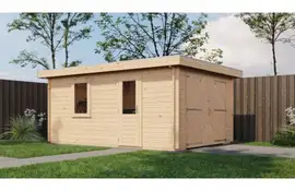 Lugarde Select Blokhut Eibergen met garagedeur 350x500cm - Onbehandeld