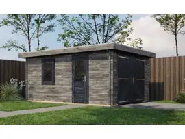Lugarde Select | Tuinhuis Eibergen met Garagedeur 350 x 500 | Keteldruk Grijs
