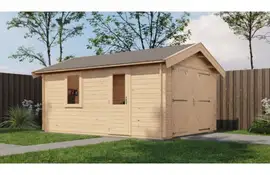 Lugarde Select Blokhut Opheusden met garagedeur 350x500cm - Onbehandeld