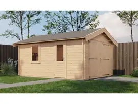 Lugarde Select | Tuinhuis Opheusden met Garagedeur 350 x 500 | Onbehandeld