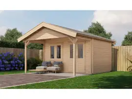 Lugarde Select | Tuinhuis Katwijk met Overkapping 400 + 200 x 300 | Onbehandeld