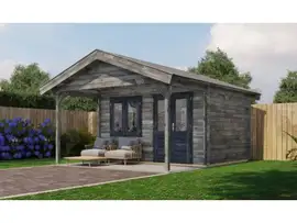 Lugarde Select | Tuinhuis Katwijk met Overkapping 400 + 200 x 300 | Keteldruk Grijs