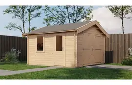 Lugarde Select Blokhut Maurik met garagedeur 400x400cm - Onbehandeld