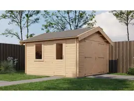 Lugarde Select | Tuinhuis Maurik met Garagedeur 400 x 400 | Onbehandeld