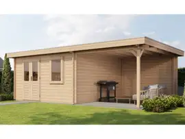 Lugarde Select | Tuinhuis Wehl met Overkapping Rechts 400 + 300 x 400 | Onbehandeld