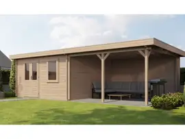 Lugarde Select | Tuinhuis Didam met Overkapping Rechts 400 + 400 x 400 | Onbehandeld