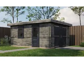 Lugarde Select | Tuinhuis Lochem met Garagedeur 400 x 500 | Keteldruk Grijs