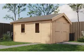 Lugarde Select Blokhut Kesteren met garagedeur 400x500cm - Onbehandeld