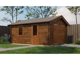 Lugarde Select | Tuinhuis Kesteren met Garagedeur 400 x 500 | Keteldruk Bruin