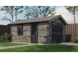 Lugarde Select | Tuinhuis Kesteren met Garagedeur 400 x 500 | Keteldruk Grijs