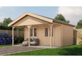 Lugarde Select | Tuinhuis Heerde met Overkapping 500 + 200 x 300 | Onbehandeld