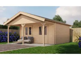 Lugarde Select | Tuinhuis Bennekom met Overkapping 500 + 200 x 400 | Onbehandeld