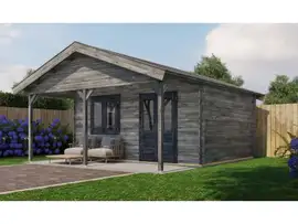 Lugarde Select | Tuinhuis Bennekom met Overkapping 500 + 200 x 400 | Keteldruk Grijs
