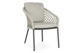 SUNS | Tuinstoel Nappa | MRG | Macrame Weaving | Soft Grey Mixed Weave