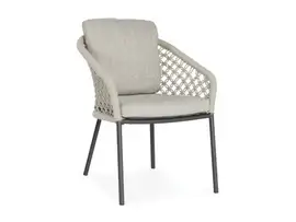 SUNS | Tuinstoel Nappa | MRG | Macrame Weaving | Soft Grey Mixed Weave