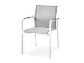 SUNS | Tuinstoel Tutti met Teak Arm | MW | White Grey