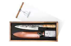 VG10 Forged | Koksmes met lederen beschermhoes