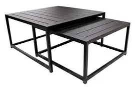 Fonteyn | Koffietafel Set 2 Stuks Vierkant | Zwart
