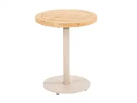 4 Seasons Outdoor | Bijzettafel Volta Teak Ø45 cm x 55(h) cm | Latte