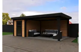 Fonteyn | Tuinhuis Xenna met Overkapping 600 x 300 Exclusief