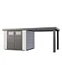 Telluria | Tuinhuis Classico 2724 met Overkapping Open Lounge Large | Rechts | Wit