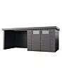 Telluria | Tuinhuis Classico 2724 met Overkapping Lounge Small | Links | Antraciet