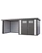 Telluria | Tuinhuis Classico 2724 met Overkapping Lounge Small | Links | Wit-Antraciet