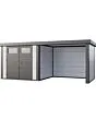 Telluria | Tuinhuis Classico 2724 met Overkapping Lounge Small | Rechts | Wit-Antraciet