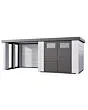 Telluria | Tuinhuis Classico 2724 met Overkapping Lounge Small met Ramen | Links | Wit