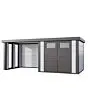 Telluria | Tuinhuis Classico 2724 met Overkapping Lounge Small met Ramen | Links | Wit-Antraciet