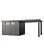 Telluria | Tuinhuis Classico 3024 met Overkapping Open Lounge Large | Rechts | Antraciet