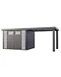 Telluria | Tuinhuis Classico 3024 met Overkapping Open Lounge Large | Rechts | Lichtgrijs