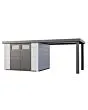Telluria | Tuinhuis Classico 3024 met Overkapping Open Lounge Large | Rechts | Wit