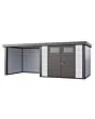 Telluria | Tuinhuis Classico 3024 met Overkapping Lounge Small | Links | Wit-Antraciet