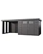 Telluria | Tuinhuis Classico 3024 met Overkapping Lounge Small met Ramen | Links | Antraciet