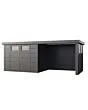 Telluria | Tuinhuis Classico 3024 met Overkapping Lounge Small met Ramen | Rechts | Antraciet