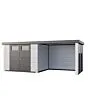 Telluria | Tuinhuis Classico 3024 met Overkapping Lounge Small met Ramen | Rechts | Wit