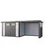 Telluria | Tuinhuis Classico 3024 met Overkapping Lounge Small met Ramen | Rechts | Wit-Antraciet