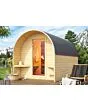 Karibu | Fasshaus 3 Barrelsauna | Biokachel 9 kW Externe Bediening