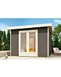 Karibu | Mainburg 1 Sauna Set B Terragrijs | Biokachel 9 kW Externe Bediening