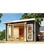 Karibu | Mainburg 3 Sauna Set B Terragrijs | Kachel 9 kW Externe Bediening