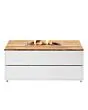 Cosi | Vuurhaard Cosipure 120 | White Frame | Teak Top