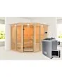 Karibu | Ainur 3 Sauna met Dakkraag | Kachel 9 kW Externe Bediening