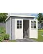 Outdoor Life Products | Tuinhuis Indi 230 x 230 | Gecoat | Platinum Grey-Wit