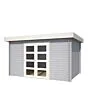 Outdoor Life Products | Tuinhuis Mikkel 380 x 275 | Gecoat | Platinum Grey-Wit